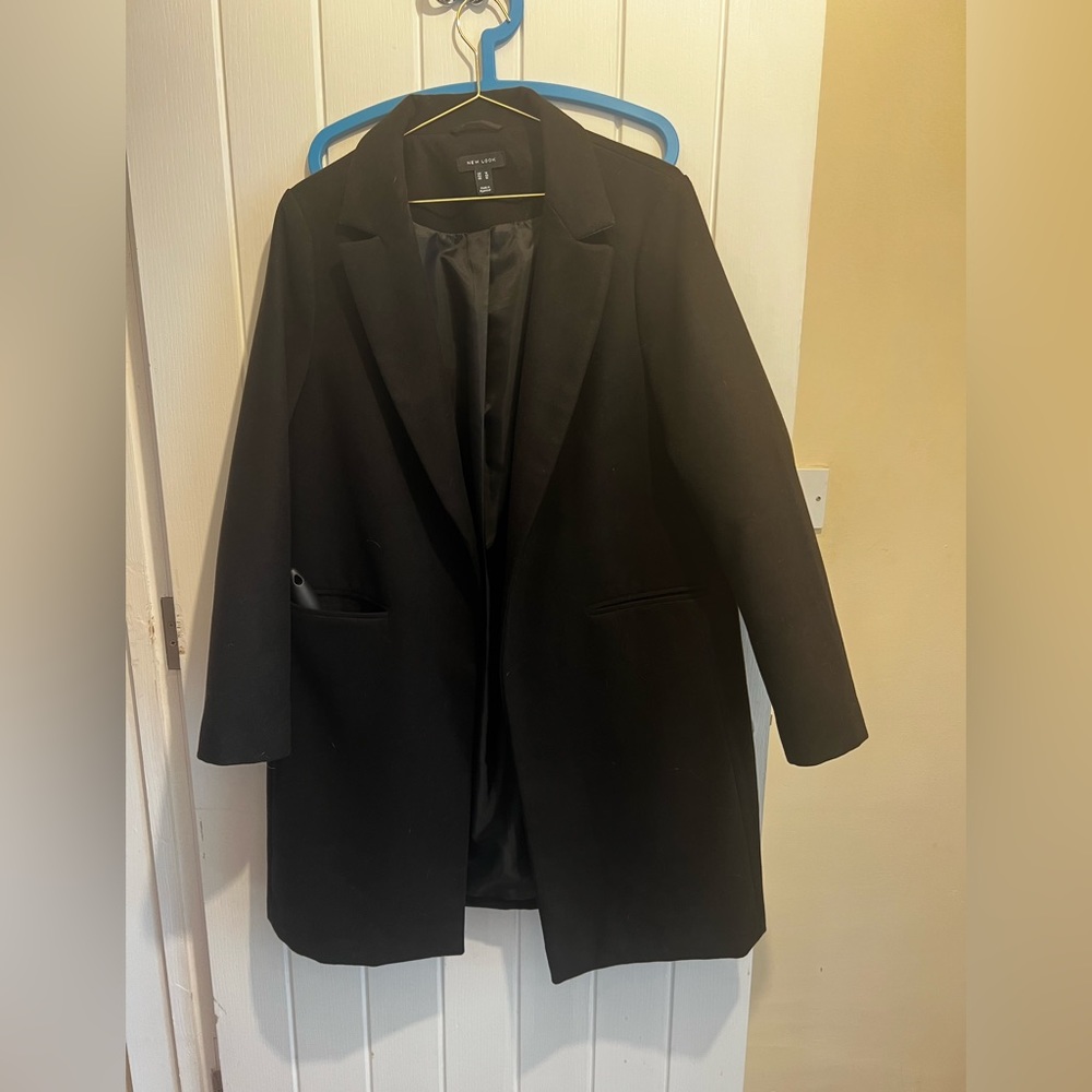 New Look formal lined button front coat in black size 14 - Picture 1 of 2
